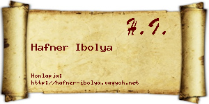 Hafner Ibolya névjegykártya